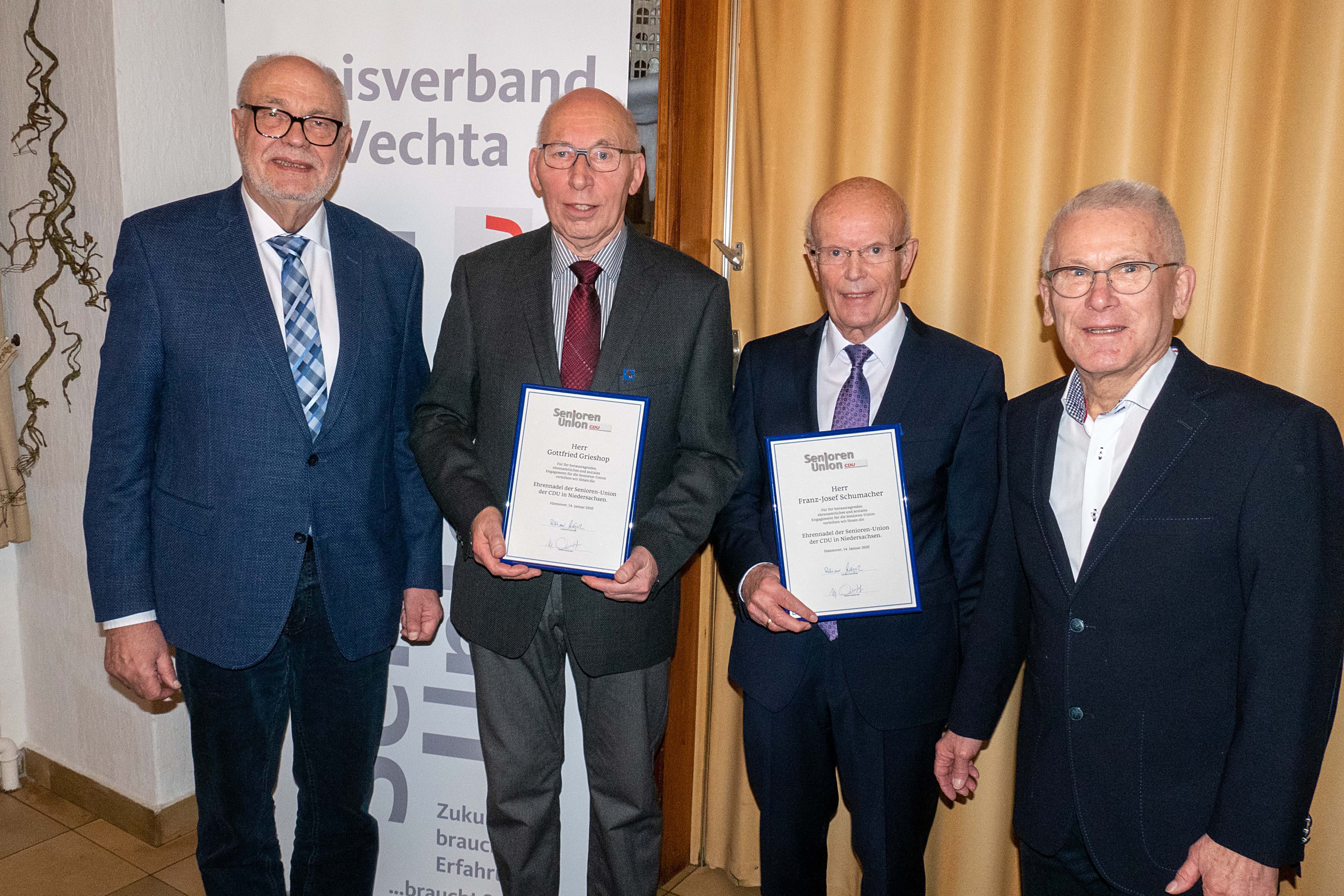 v. links: Rainer Hajek, Gottfried Grieshop, Franz-Josef Schumacher, Manfred Ostendorf